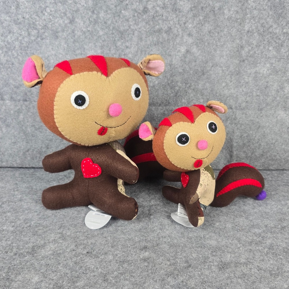 NWT Nook Nook Plush Set Brown Patchwork Plush Handcrafted Decor‎ Boho